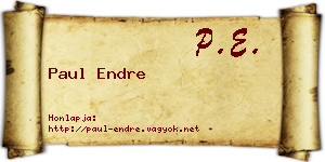 Paul Endre névjegykártya